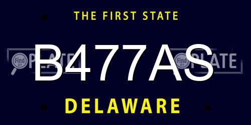 B477AS Delaware License Plate