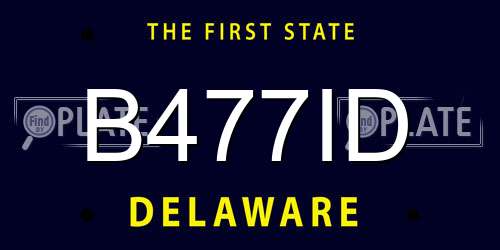 B477ID Delaware License Plate