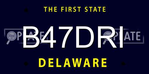 B47DRI Delaware License Plate