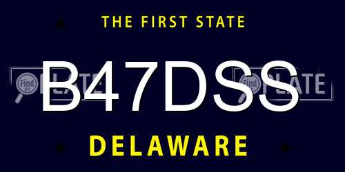 B47DSS Delaware License Plate