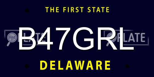 B47GRL Delaware License Plate