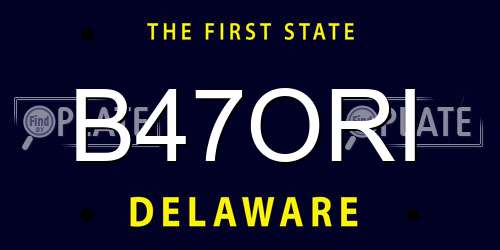 B47ORI Delaware License Plate