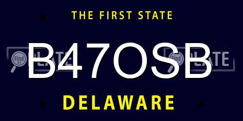 B47OSB Delaware License Plate