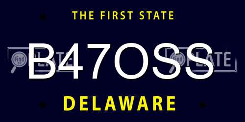 B47OSS Delaware License Plate