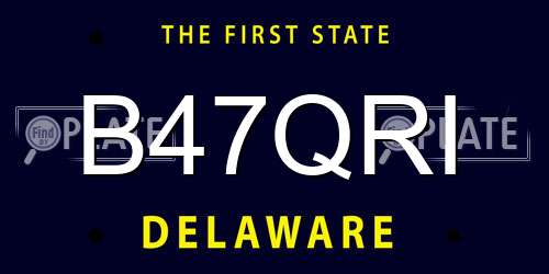 B47QRI Delaware License Plate