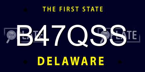 B47QSS Delaware License Plate