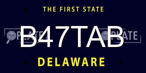 B47TAB Delaware License Plate