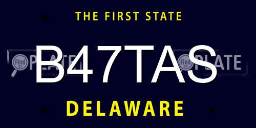 B47TAS Delaware License Plate