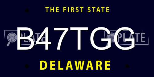 B47TGG Delaware License Plate