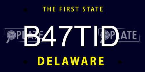 B47TID Delaware License Plate