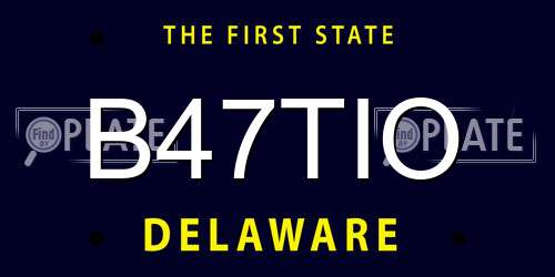 B47TIO Delaware License Plate