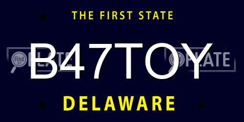 B47TOY Delaware License Plate
