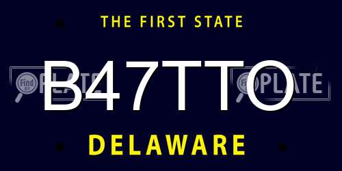 B47TTO Delaware License Plate