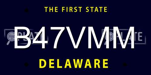 B47VMM Delaware License Plate