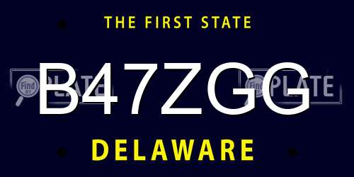 B47ZGG Delaware License Plate