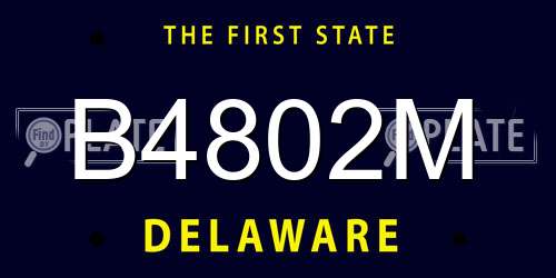 B4802M Delaware License Plate