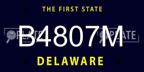 B4807M Delaware License Plate