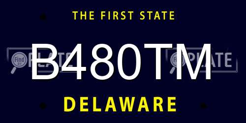 B480TM Delaware License Plate