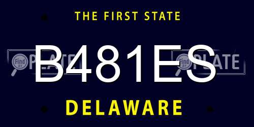 B481ES Delaware License Plate