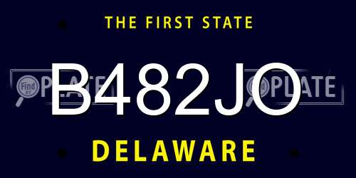 B482JO Delaware License Plate