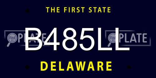 B485LL Delaware License Plate