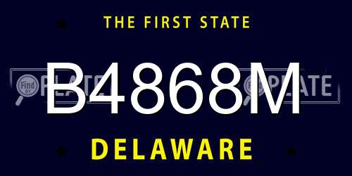 B4868M Delaware License Plate