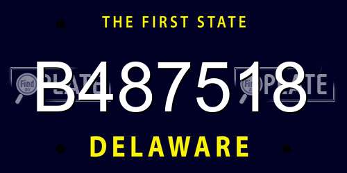B487518 Delaware License Plate