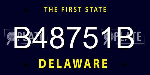 B48751B Delaware License Plate