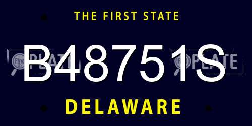 B48751S Delaware License Plate