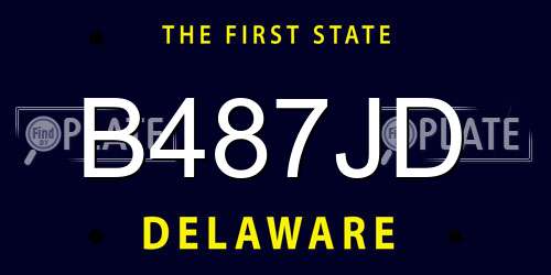 B487JD Delaware License Plate