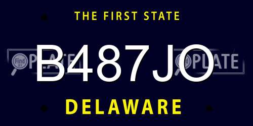 B487JO Delaware License Plate