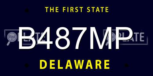 B487MP Delaware License Plate