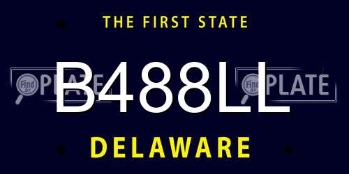 B488LL Delaware License Plate