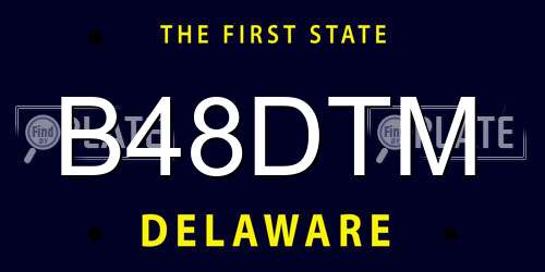 B48DTM Delaware License Plate