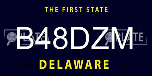 B48DZM Delaware License Plate