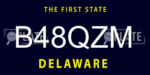 B48QZM Delaware License Plate