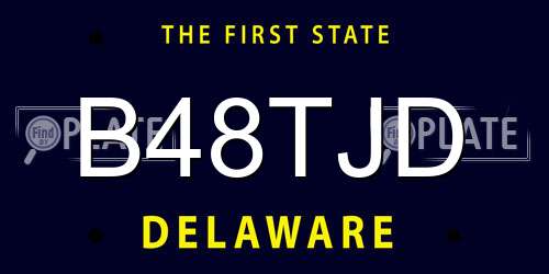 B48TJD Delaware License Plate