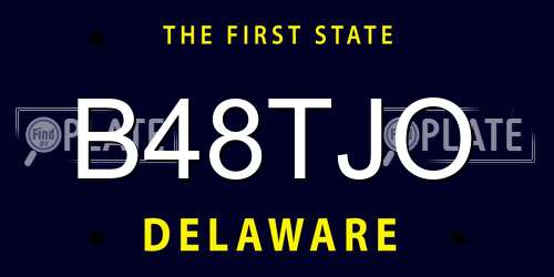 B48TJO Delaware License Plate