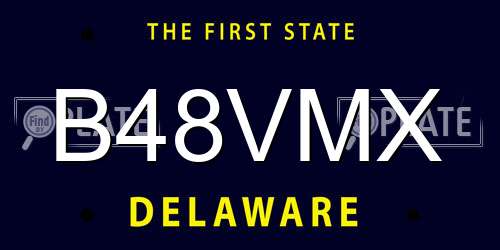 B48VMX Delaware License Plate