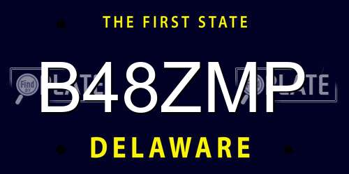 B48ZMP Delaware License Plate