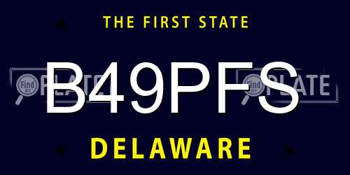B49PFS Delaware License Plate