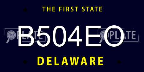 B504EO Delaware License Plate