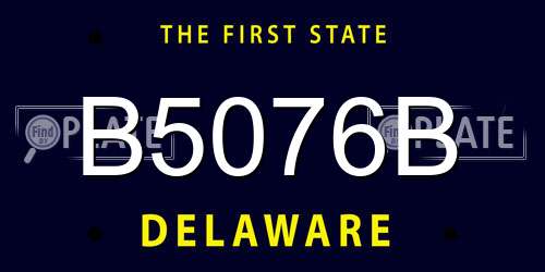 B5076B Delaware License Plate