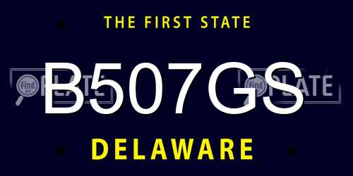 B507GS Delaware License Plate