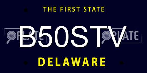 B50STV Delaware License Plate