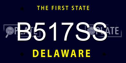 B517SS Delaware License Plate