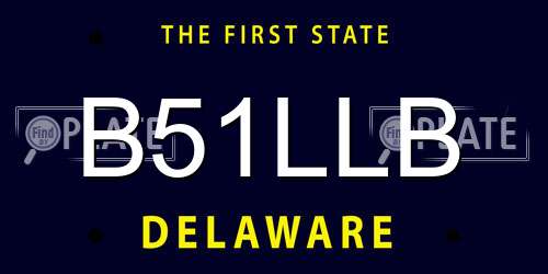 B51LLB Delaware License Plate