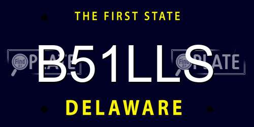 B51LLS Delaware License Plate