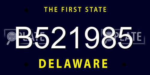 B521985 Delaware License Plate