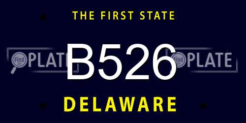 B526 Delaware License Plate